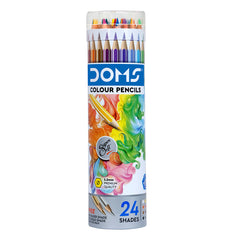 DOMS Colour Pencils - Round Tin Box 26 Shades