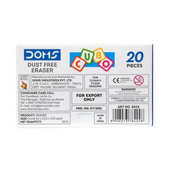 DOMS Dust Free Cubo Eraser 20 Pcs