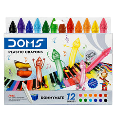 DOMS DOMMY Mate  Plastic Crayons 12 Shades Box