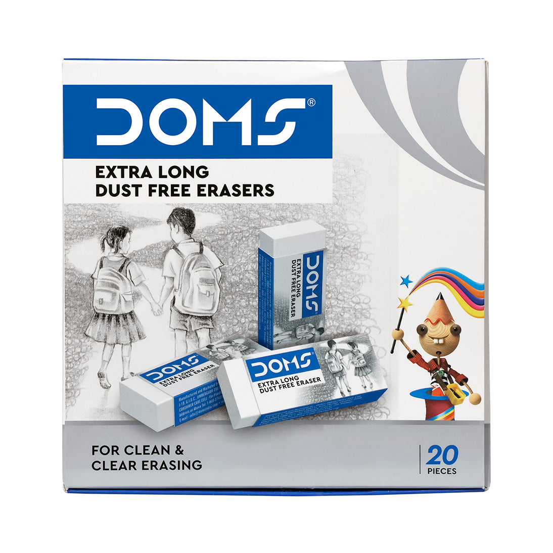 DOMS XL Dust Free White Eraser 20 Pcs