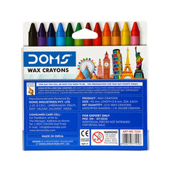 DOMS Extra Long Wax Crayon 12 Shades