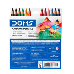 DOMS Mega Triangle Colour Pencils Display Box 12 Shades