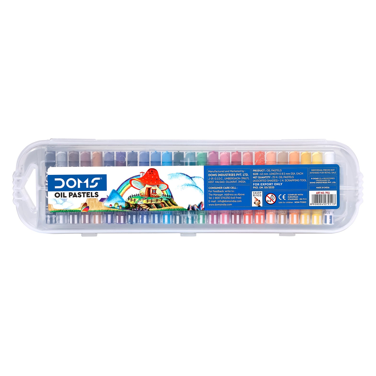 DOMS Oil Pastels Plastic Box 25 Shades