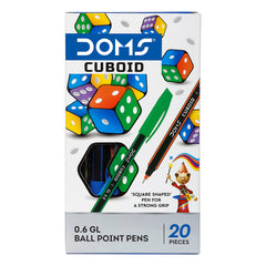 DOMS Cuboid Ball Pens Box 20 Pcs