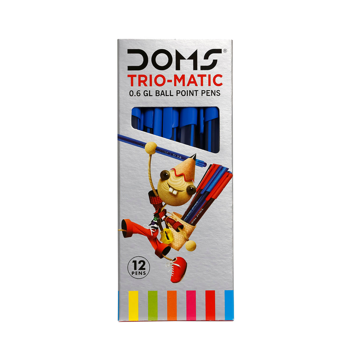 DOMS Trio-Matic DF Ball Pens 0.6mm Tip Box - 12 Pcs