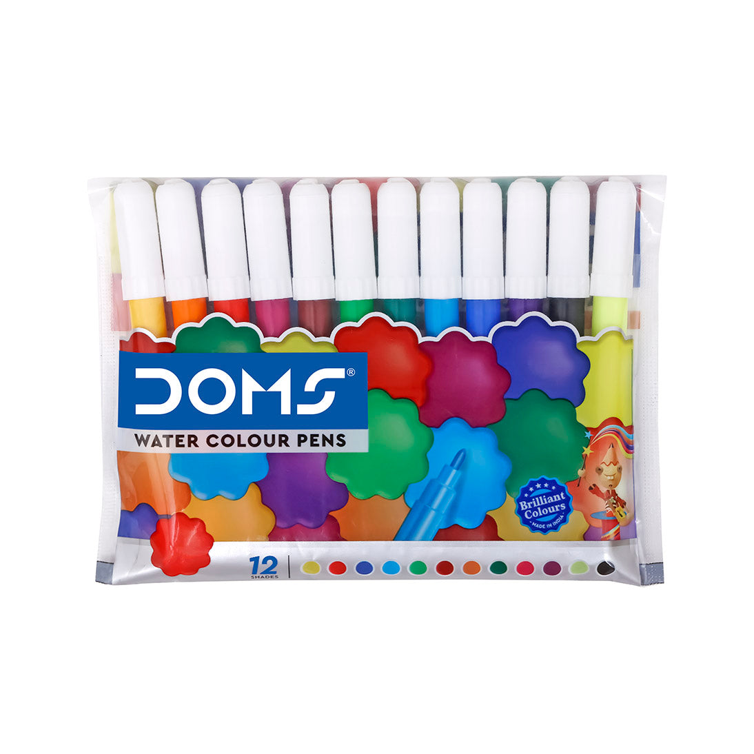 DOMS Mini Water Colour Pens Display Box 12 Shades