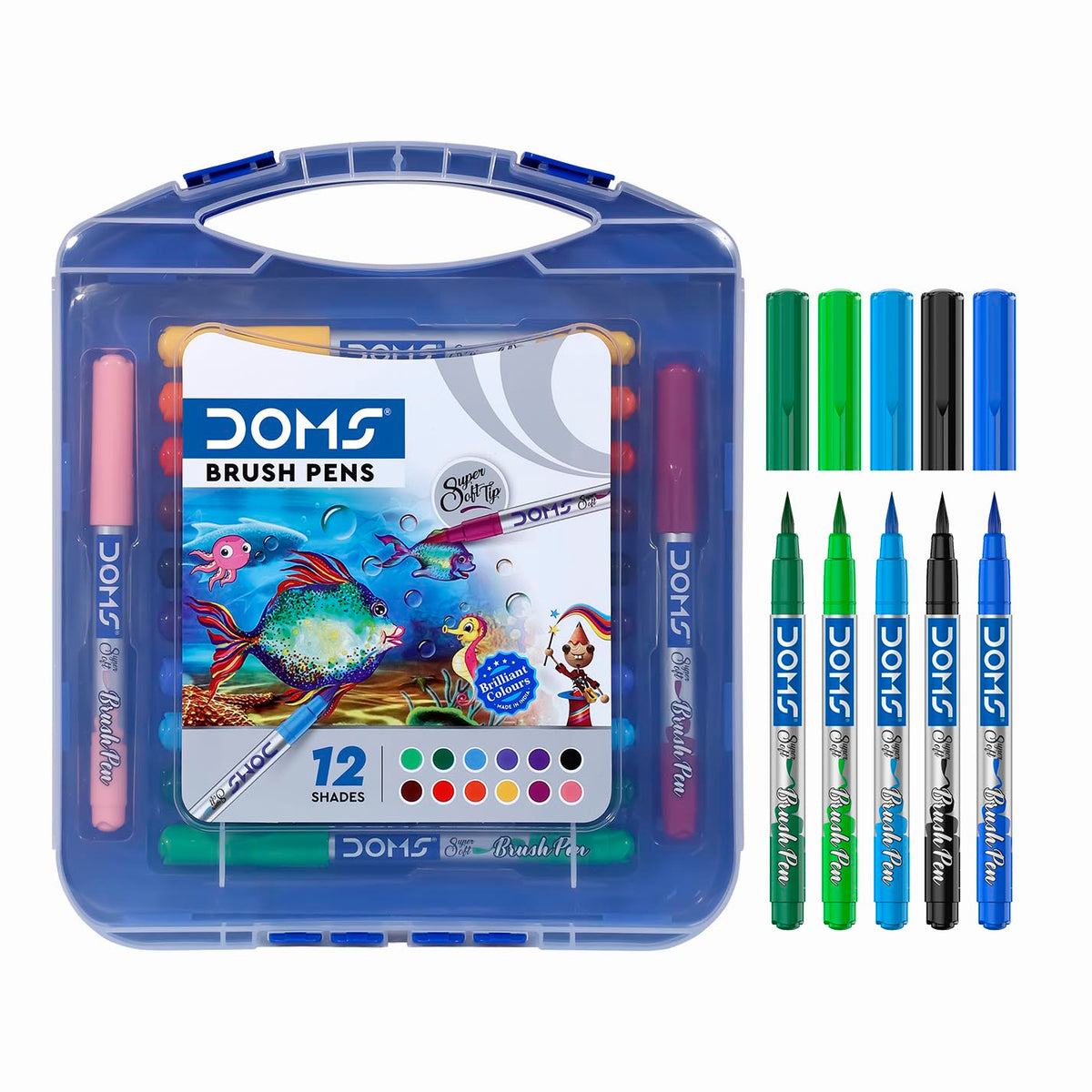 DOMS Brush Pens Display Box 12 Shades