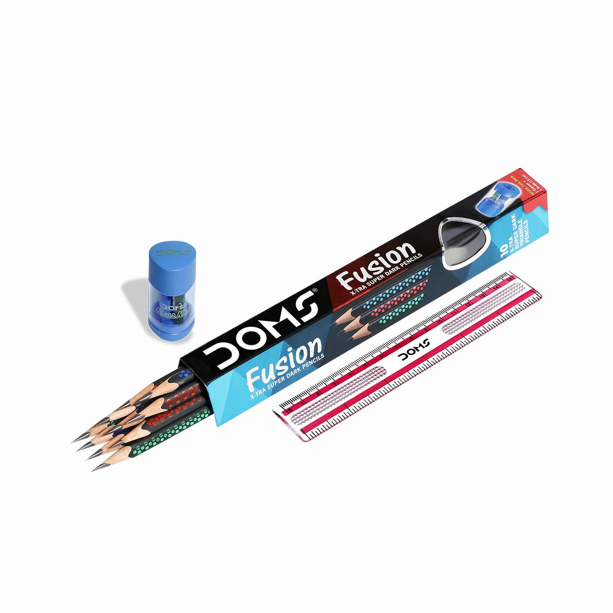 DOMS Fusion Pencils X-TRA Super Dark Pencils Display Pack 12 Pcs
