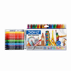 DOMS Extra Long Wax Crayons 24 Shades